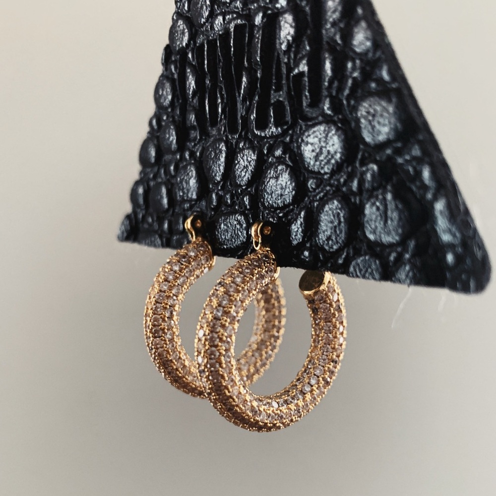 NEW Luv Aj Baby Pave Amalfi Hoops (gold)